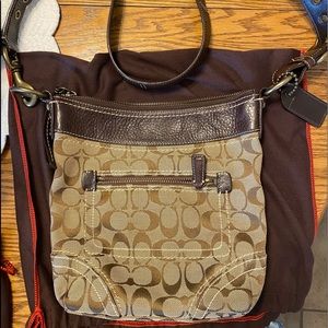 Brown coach crossbody purse